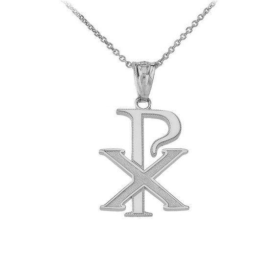 Chi-Rho Symbol Pendant Necklace in Gold (Yellow/ Rose/White)