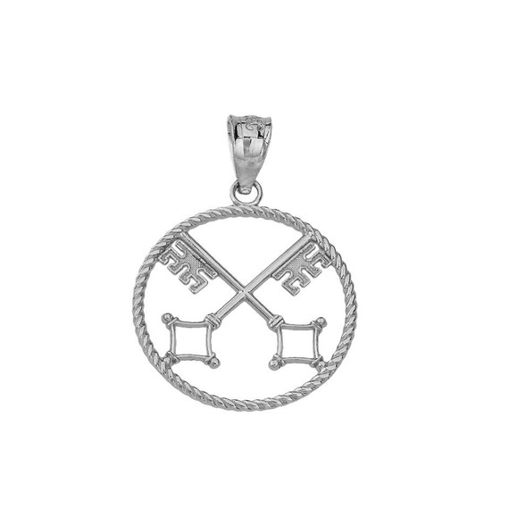 Saint Peter's Keys of Heaven Pendant Necklace in Sterling Silver