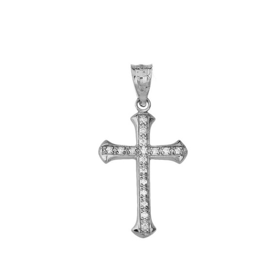 Elegant Diamond Cross Pendant Necklace in Gold (Yellow/ Rose/White)