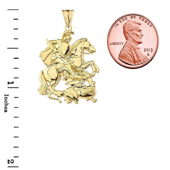 Saint George Pendant Necklace In Gold (Yellow/Rose/White)