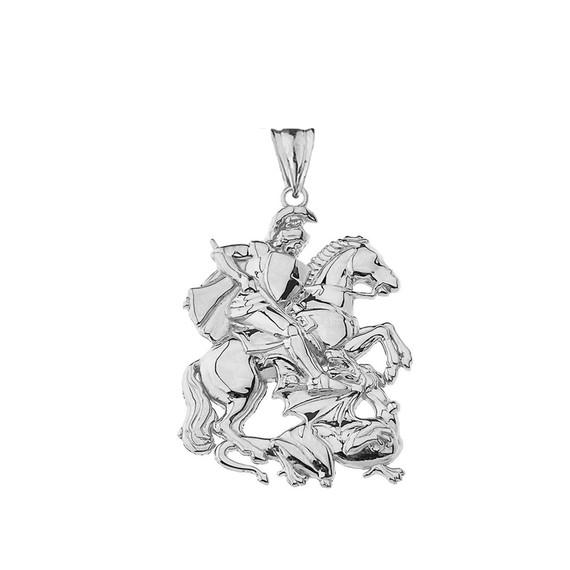 Saint George Pendant Necklace In Sterling Silver