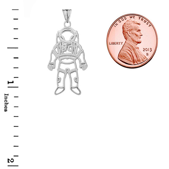 Astronaut  Pendant Necklace In Sterling Silver