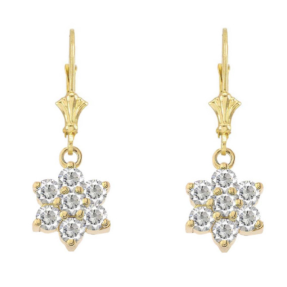 Dainty Milgrain Flower Personalized Birthstone Earring In 10K Gold