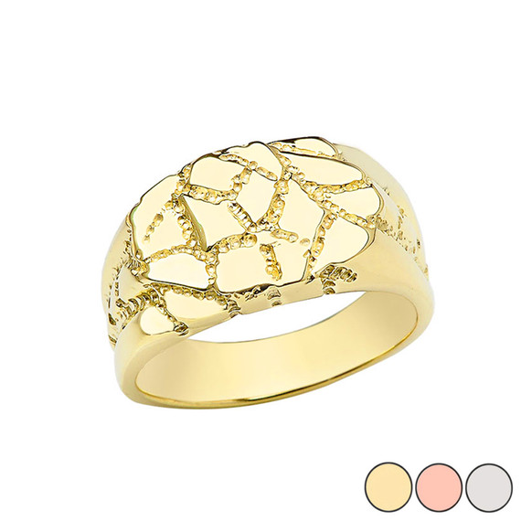 Designer Nugget Ring in Gold (Yellow/Rose/White)