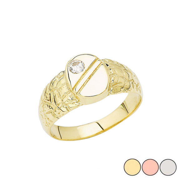 Pinky Nugget Solitaire Ring In Gold (Yellow/Rose/White)