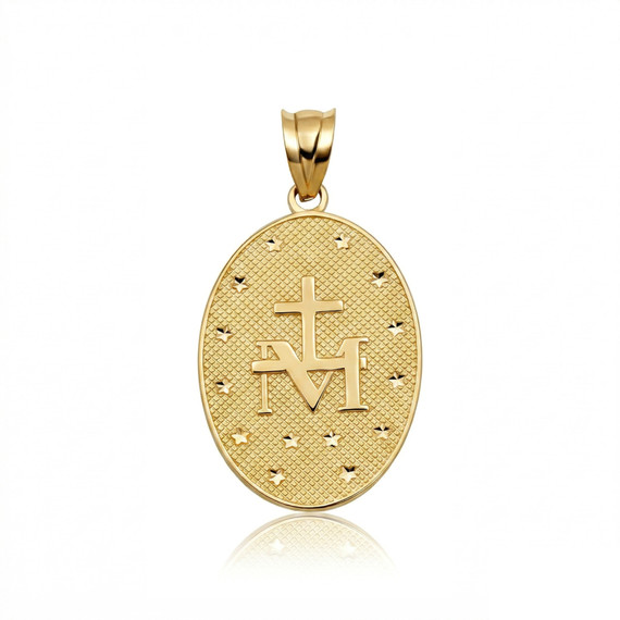 Gold Virgin Mary Necklace - Miraculous Medal (Available in Yellow Gold, Rose Gold, White Gold)