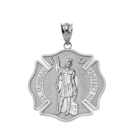 Saint Florian Firefighter Pendant Necklace in Sterling Silver