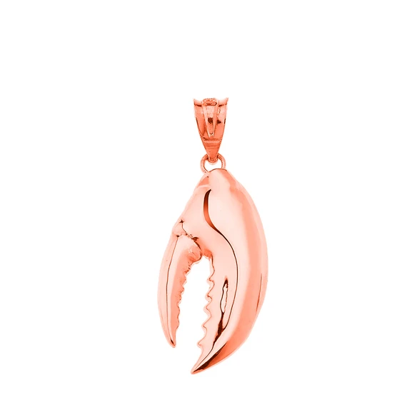 Gold Lobster Claw Pendant Necklace (Available in Yellow/Rose/White Gold)