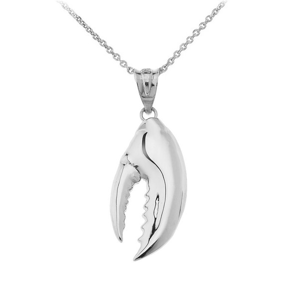 Lobster Claw Pendant Necklace in Sterling Silver