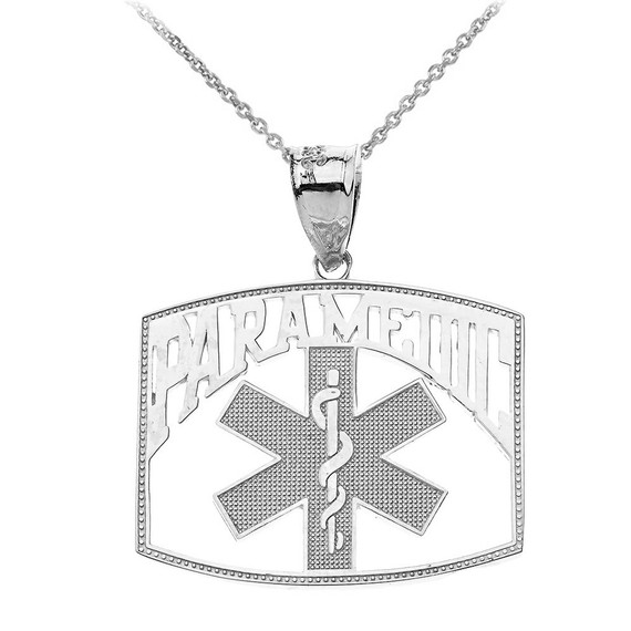 Paramedic Medical Specialist Pendant Necklace in Sterling Silver