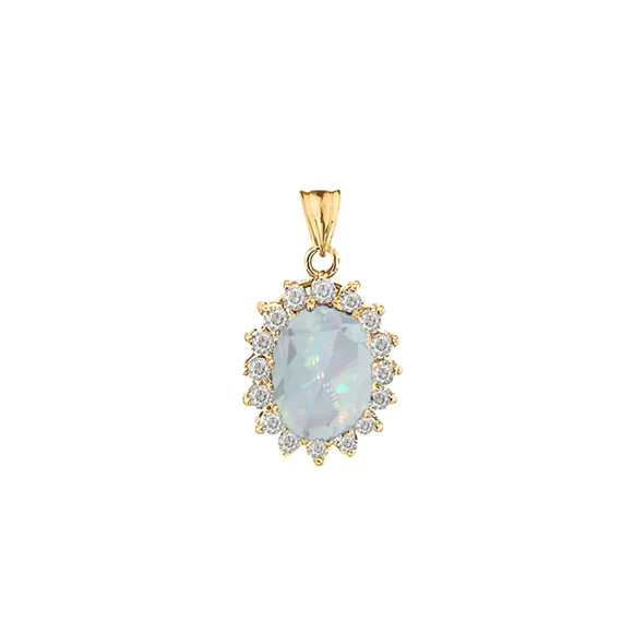 Opal Fancy Pendant Necklace in Gold (Yellow/Rose/White)