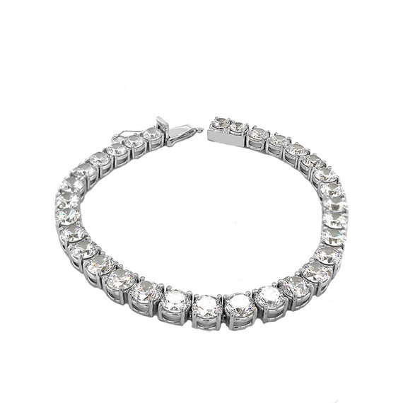 High Quality Tennis Bracelet With 30cts Cubic Zirconia  In Sterling Silver