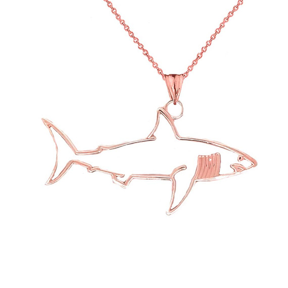 Shark Cut Out Pendant Necklace In Gold (Yellow/Rose/White)