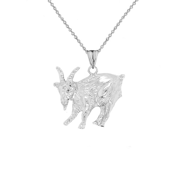 Goat Pendant Necklace In Sterling Silver