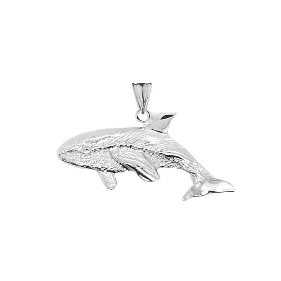 Whale Pendant Necklace In Sterling Silver