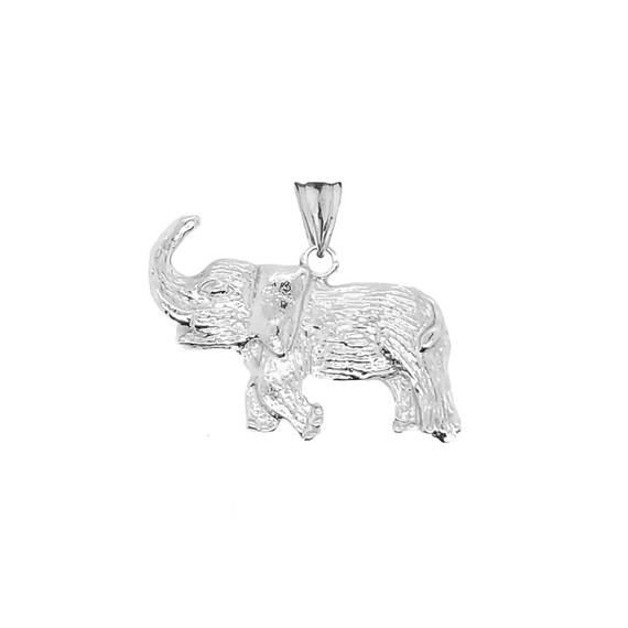 Joyful Elephant Pendant Necklace In Sterling Silver