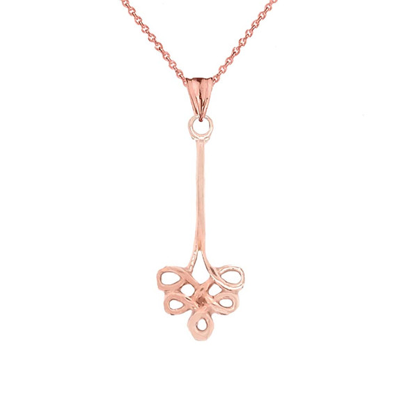 Shamrock Celtic Clover Knot Pendant Necklace In Gold (Yellow/Rose/White)