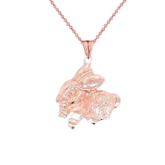 Rabbit Pendant Necklace In Gold (Yellow/Rose/White)