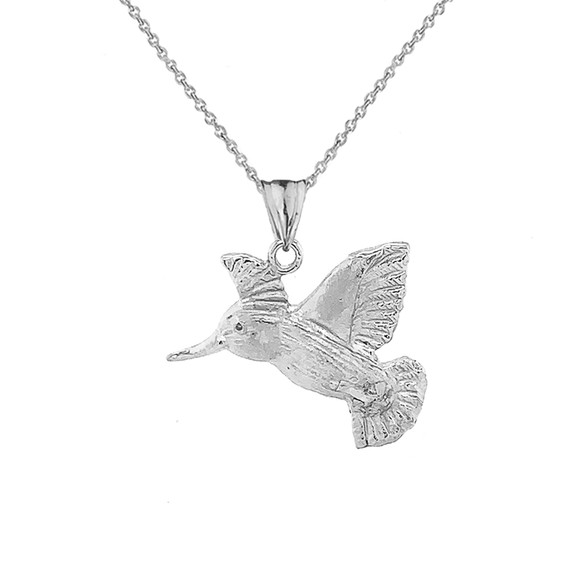 Hummingbird Pendant Necklace In Sterling Silver