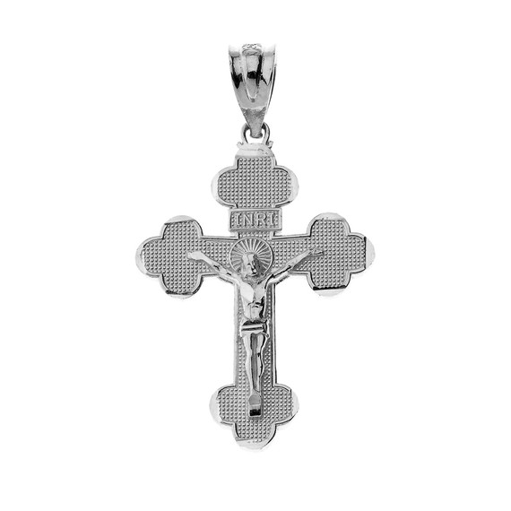 Gold INRI Crucifix Cross Pendant Necklace S/M/L(Yellow/Rose/White)