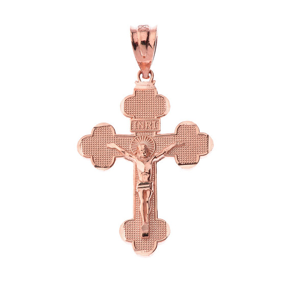 Gold INRI Crucifix Cross Pendant Necklace S/M/L(Yellow/Rose/White)