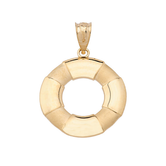 Life Buoy Pendant Necklace in Gold (Yellow/Rose/White)