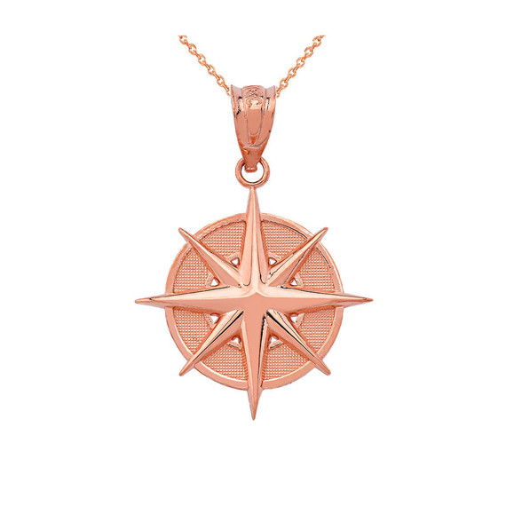 Gold Compass Pendant Necklace (Yellow/Rose/White)