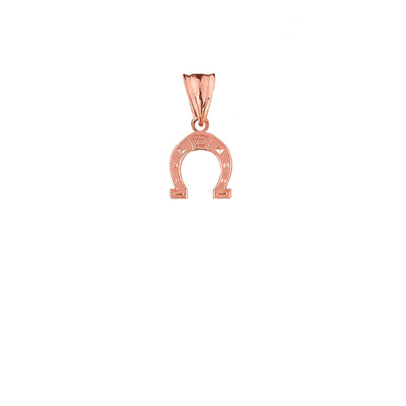 Horsehoe Charm Pendant Necklace in Gold (Yellow/Rose/White) (Small)