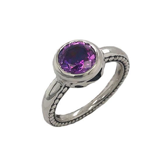 Sterling Silver (LC) Alexandrite Statement Ring