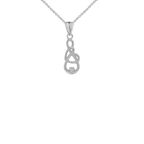 Dainty Diamond Infinity Interlaced Heart Pendant Necklace in Gold (Yellow/Rose/White)