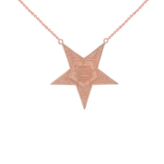 Order of the Eastern Star (OES) Masonic Necklace in Gold (Yellow/Rose/White)