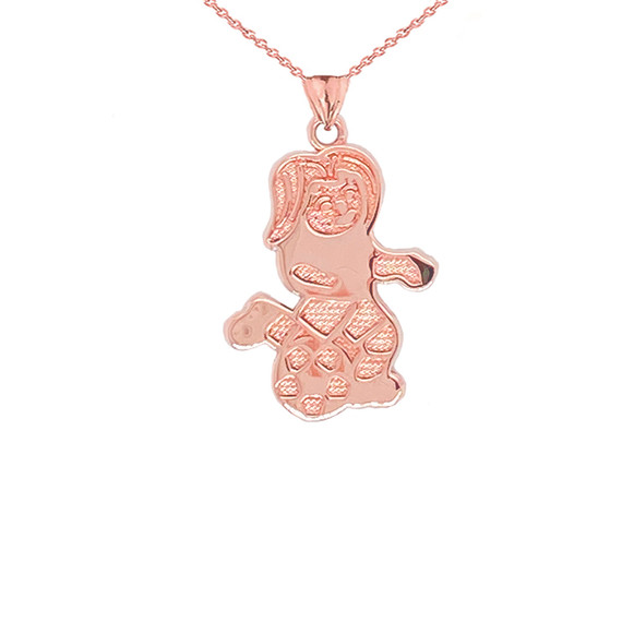 Rose Gold Girl Soccer Player Fútbol Sports Pendant Necklace