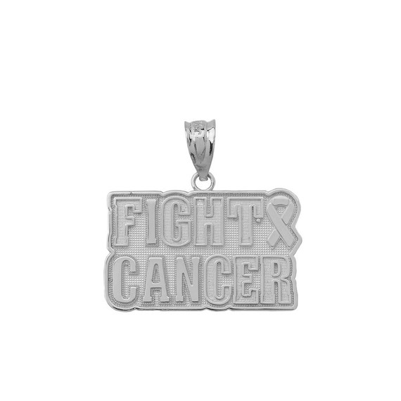Fight Cancer Awareness Pendant Necklace in Sterling Silver