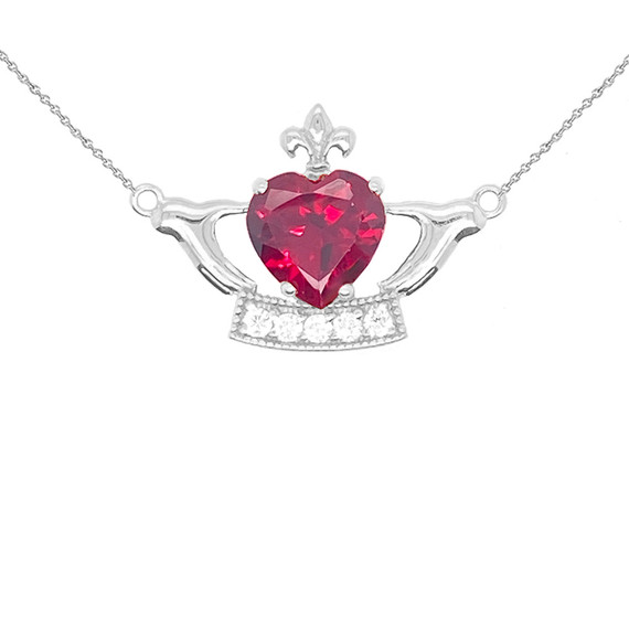 Claddagh Heart Necklace in Sterling Silver