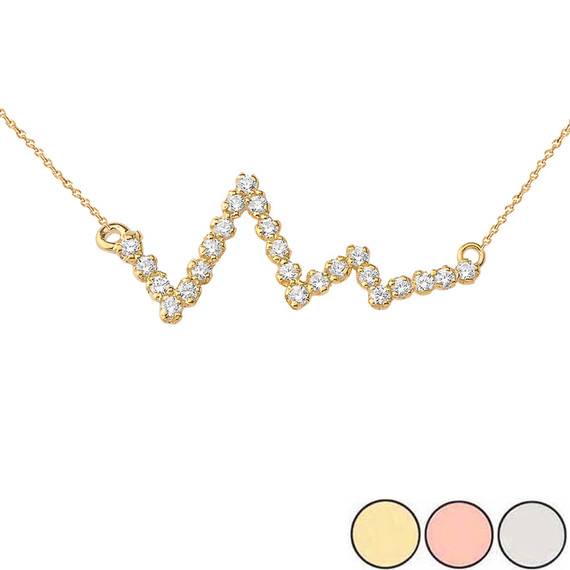 Heart Beat Necklace in Gold (Yellow/Rose/White)
