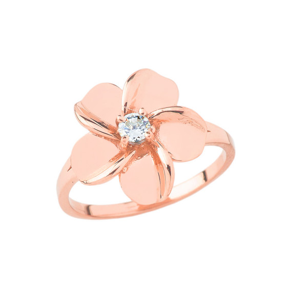 Hawaiian Plumeria Flower Ring in Gold (Yellow/Rose/White)