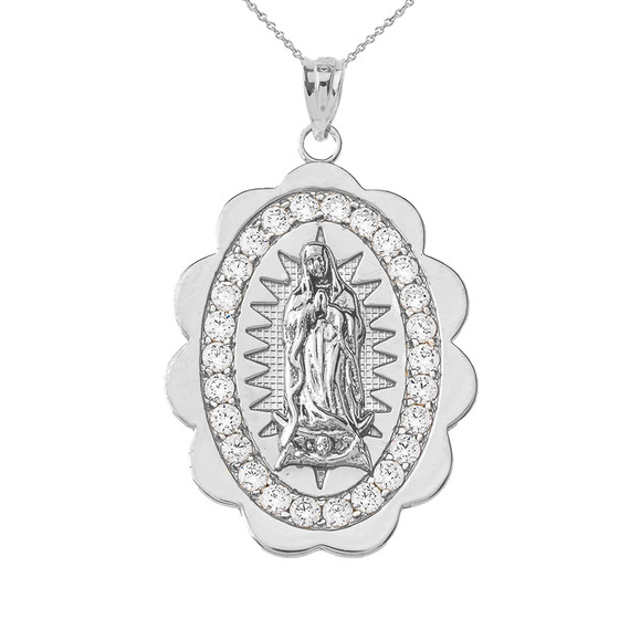 Our Lady of Guadalupe Pendant Necklace in Sterling Silver (S/M/L) Our Lady of Guadalupe Pendant Necklace in Sterling Silver (S/M/L)