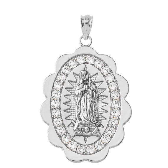 Our Lady of Guadalupe Pendant Necklace in Sterling Silver (S/M/L)