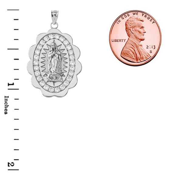 Our Lady of Guadalupe Pendant Necklace in Sterling Silver (S/M/L) Our Lady of Guadalupe Pendant Necklace in Sterling Silver (S/M/L)