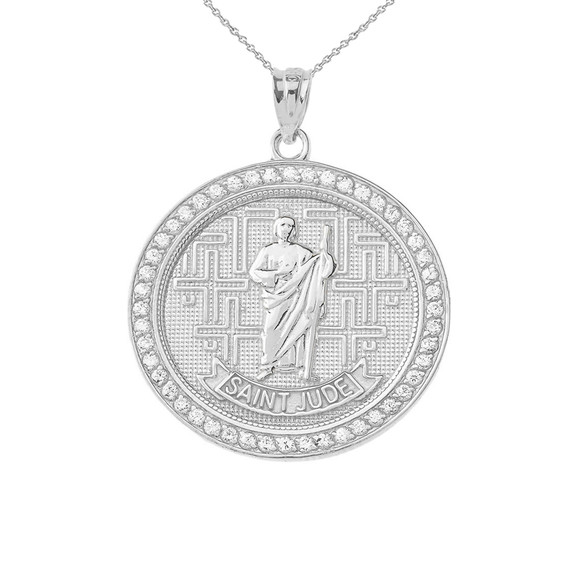 Saint Jude Medallion Pendant Necklace in Gold (Yellow/Rose/White)
