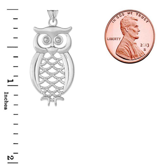 Solid-White-Gold-Designer-Owl-Pendant-Necklace