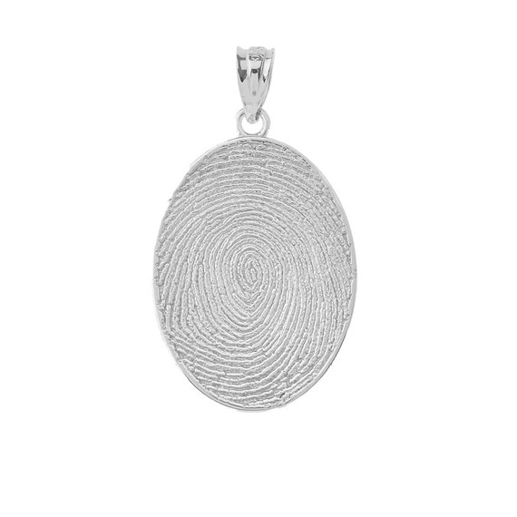 Finger Print Pendant Necklace in Sterling Silver