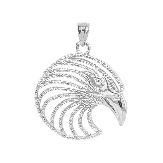 Eagle Head Pendant Necklace in Solid Sterling Silver