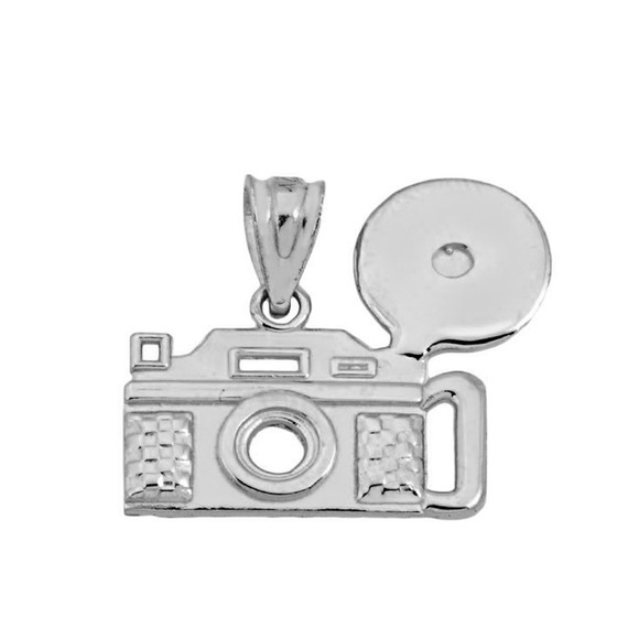 Vintage Camera Pendant Necklace in Solid Gold (Yellow/Rose/White)