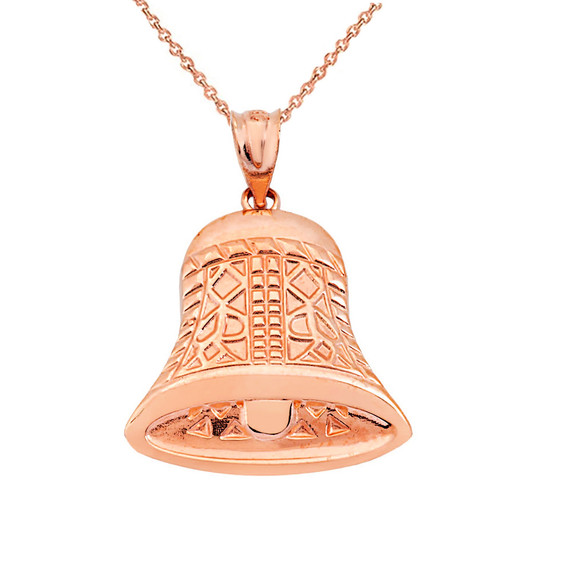 Antique Bell Pendant Necklace in Gold (Yellow/Rose/White)