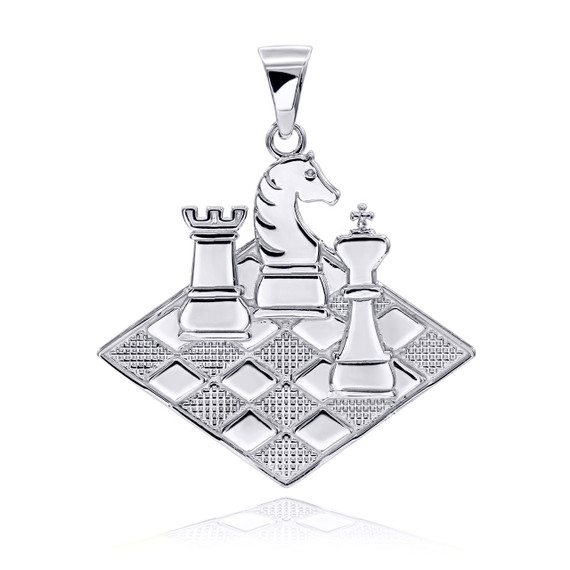 Chess Pendant Necklace in Gold (Yellow/ Rose/ White)