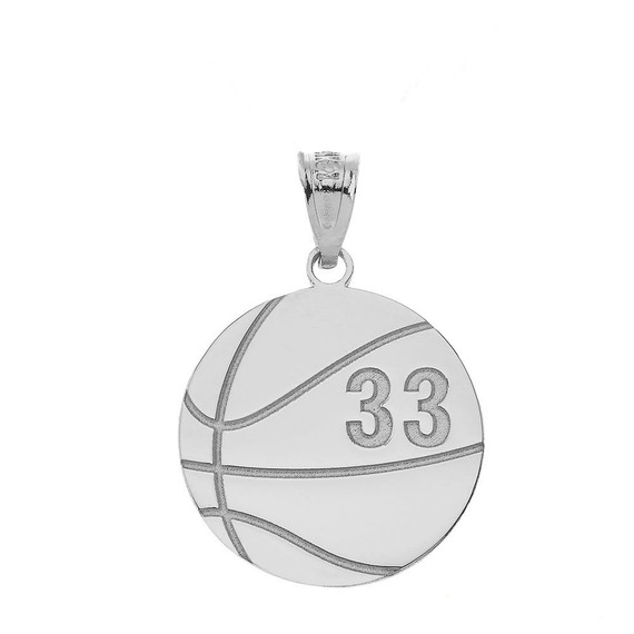 Personalized Engravable Gold Basketball Charm Necklace with Your Number And Name(Yellow/Rose/White)