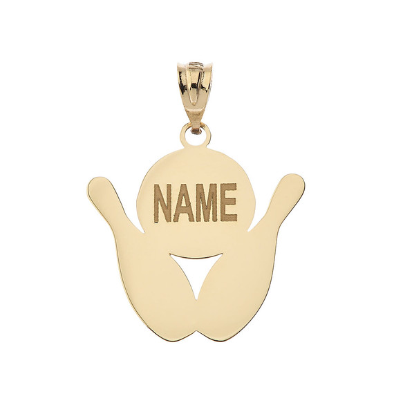 Personalized Engravable Gold Bowling Pins and Ball Charm Necklace With Your Name(Yellow/Rose/White)