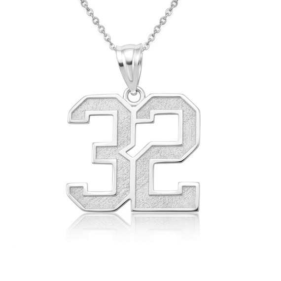 .925 Sterling Silver Personalized Jersey Name & Number Engravable Pendant Necklace