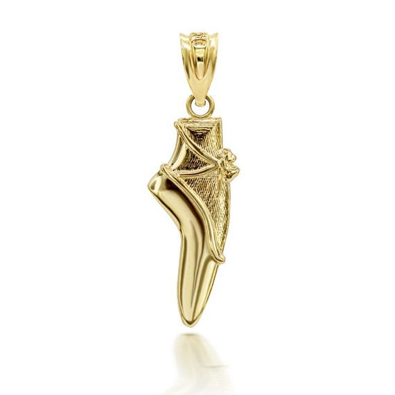 Gold Ballet Shoe 3D Charm Necklace (Available in Yellow/Rose/White Gold)